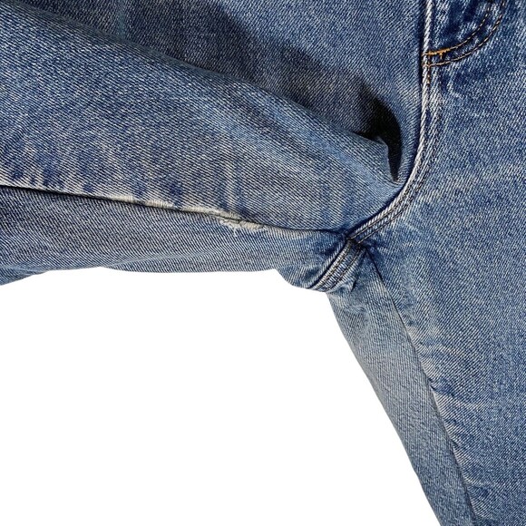 Vintage LL Bean Flannel Lined Relaxed Fit Double‎ L Jeans Size 16 Y2K Baggy Mom - Picture 5 of 10